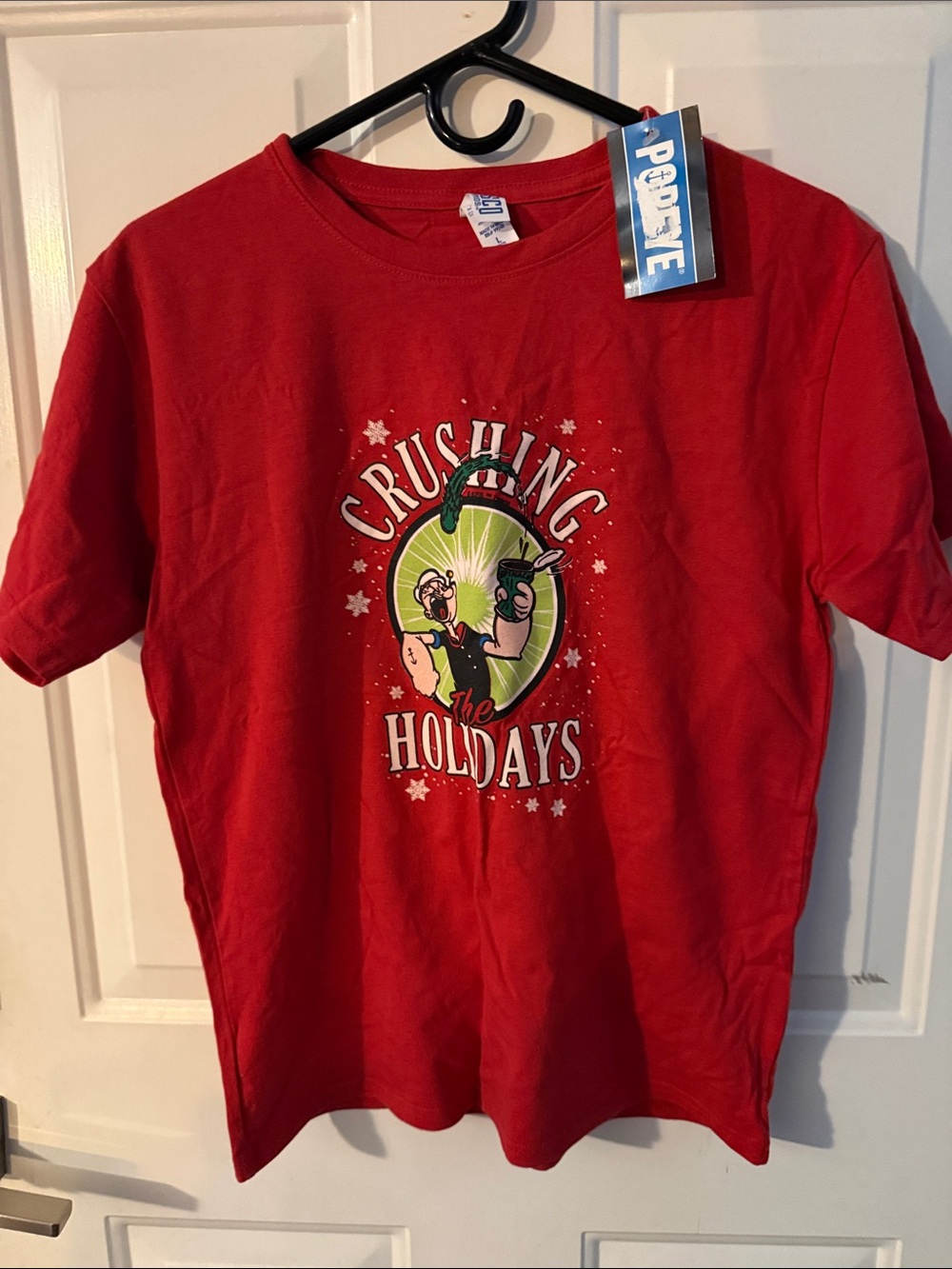 Kids Red 'Crushing the Holidays' Graphic Tee by Popeye
